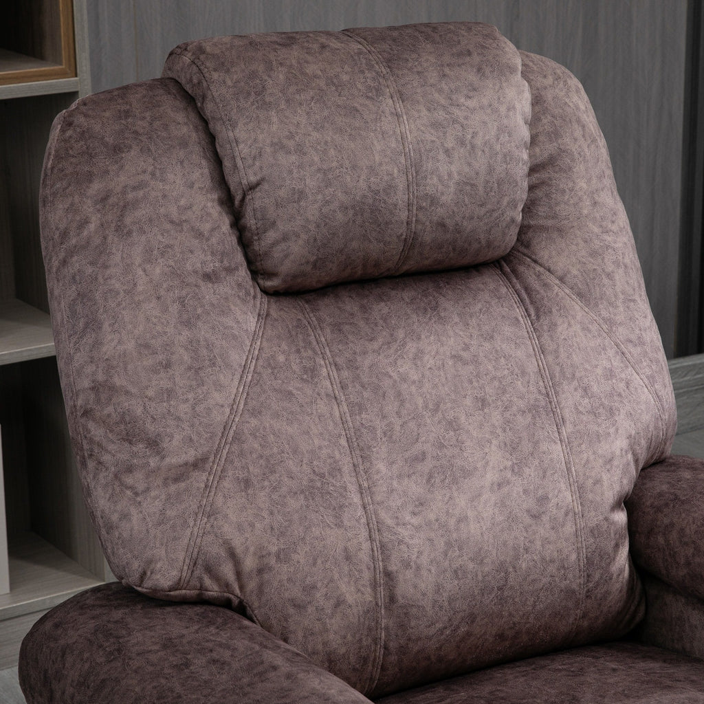 Easycomfort Poltrona Relax Reclinabile Manualmente in Tessuto with Imbottitura Extra, Marrone