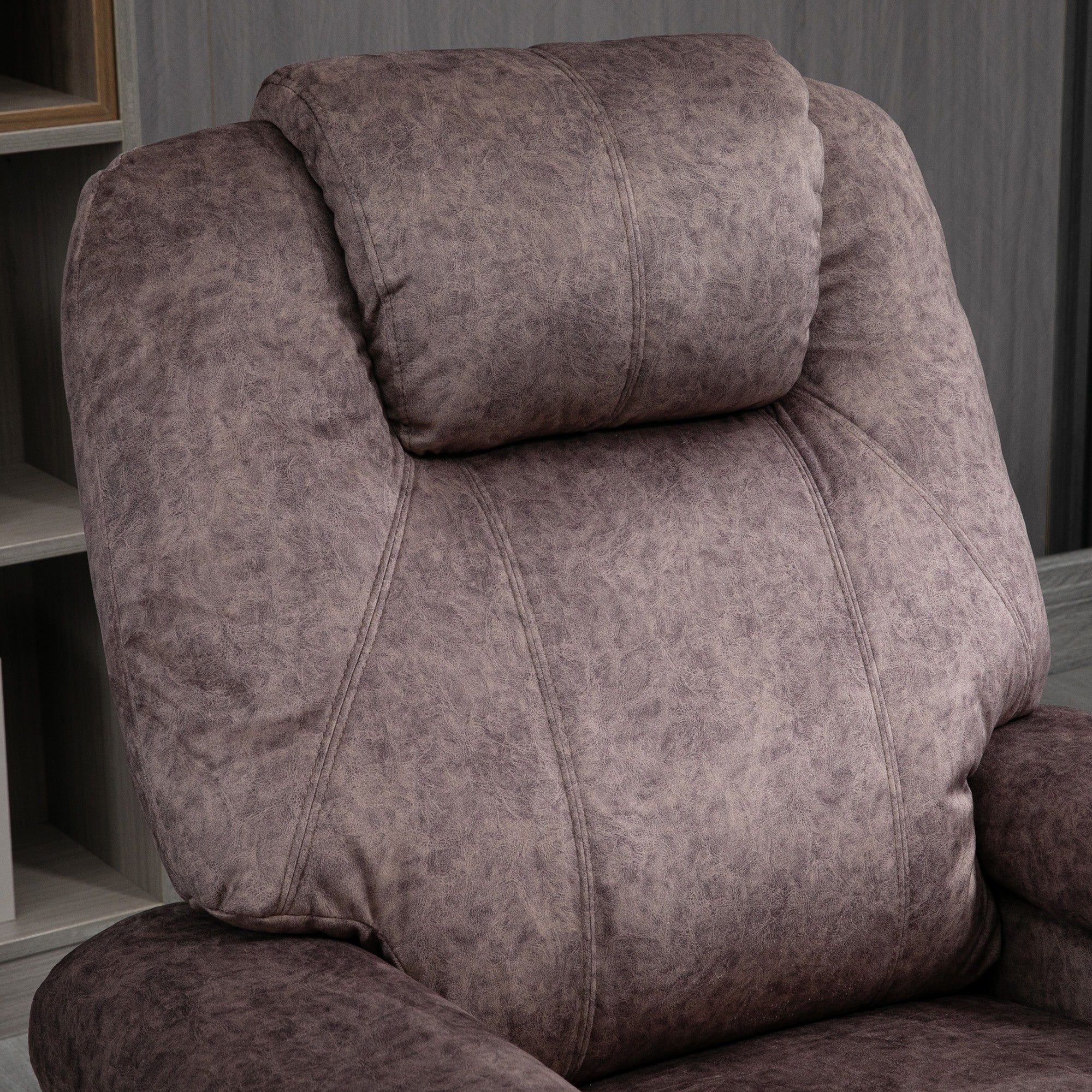 Easycomfort Poltrona Relax Reclinabile Manualmente in Tessuto with Imbottitura Extra, Marrone
