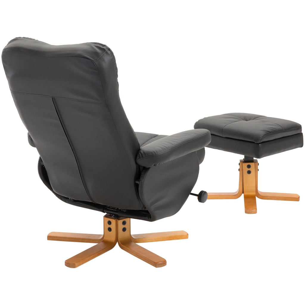 Easycomfort Poltrona Sedia Relax Reclinabile with Poggiapiedi in Pelle PU black