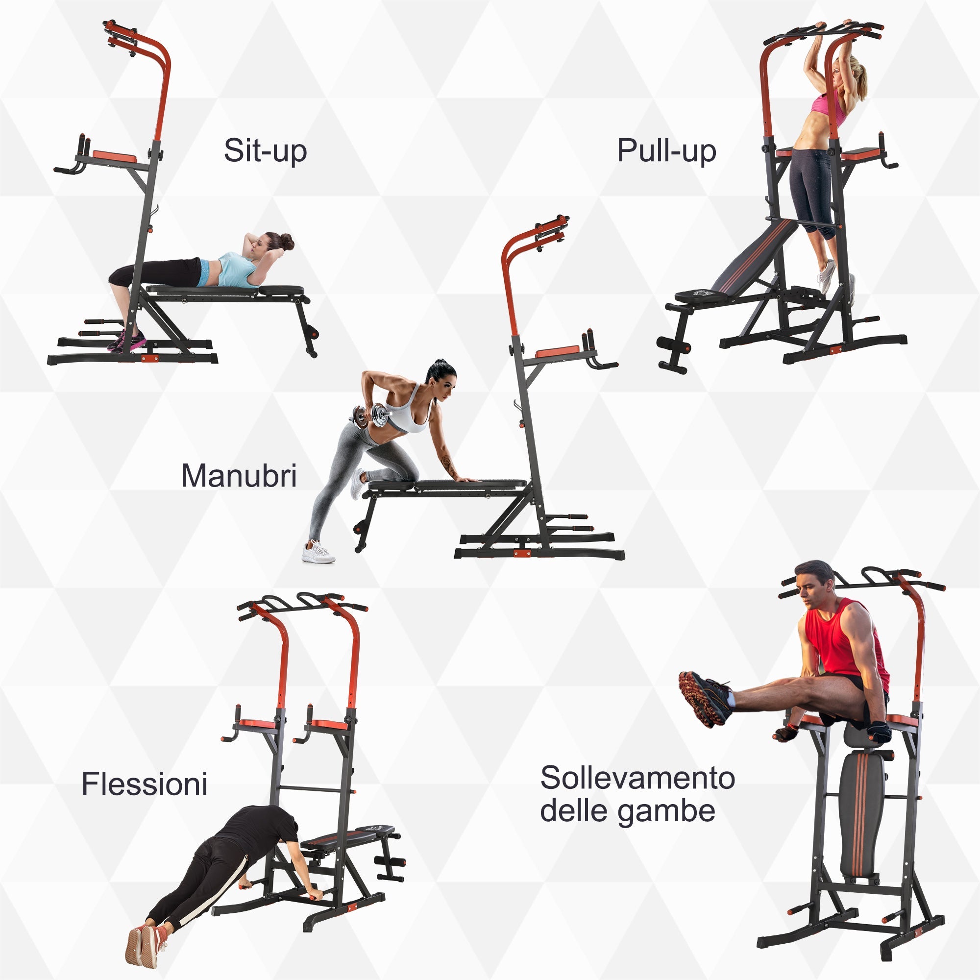 EASYCOMFORT Opvouwbaar multifunctioneel fitnessstation – 120 kg