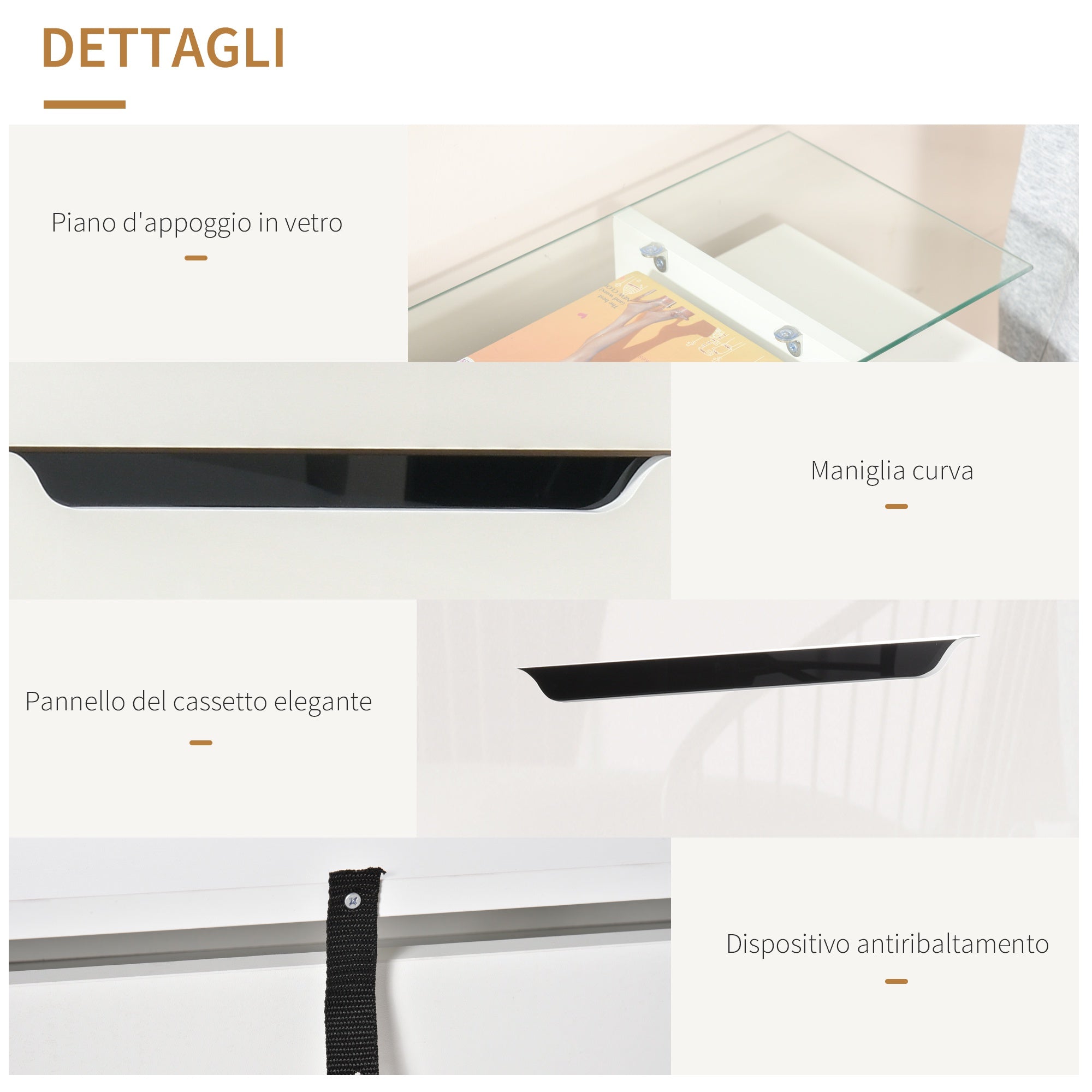 Easycomfort Scarpiera Moderna with 2 Cassetti per 16 Scarpe, Scarpiera a Ribalta with Mensola Regolabile e Ripiano in Vetro, 89x23x96cm, white Lucido