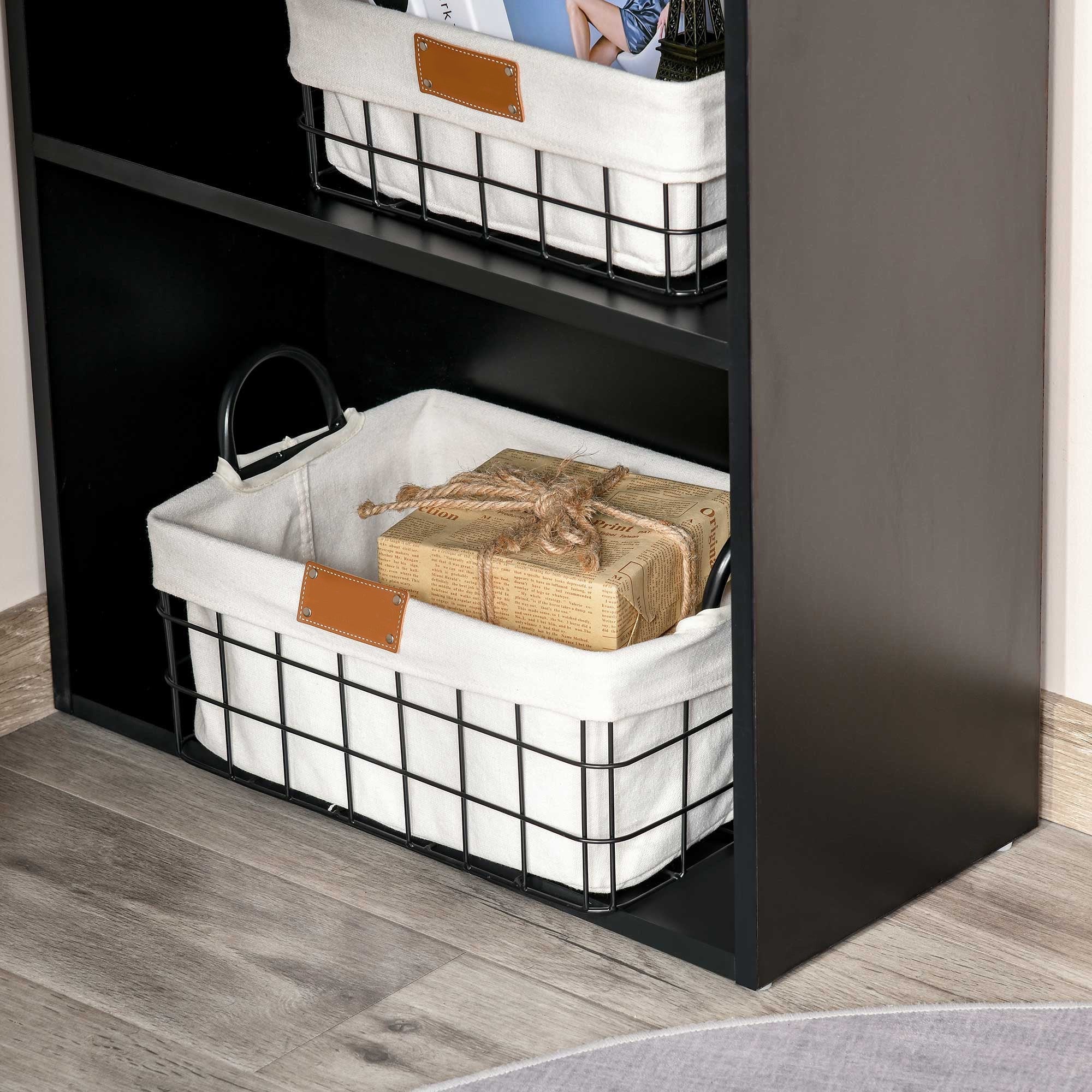 EasyComfort PC-bureau 120x55x120 cm, 6 planken, zwart