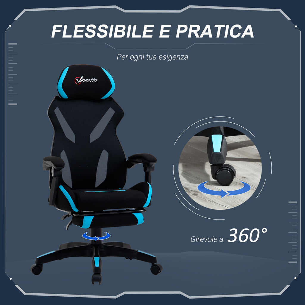 EasyComfort gamingstoel met lendensteun 65x65x119-129 cm