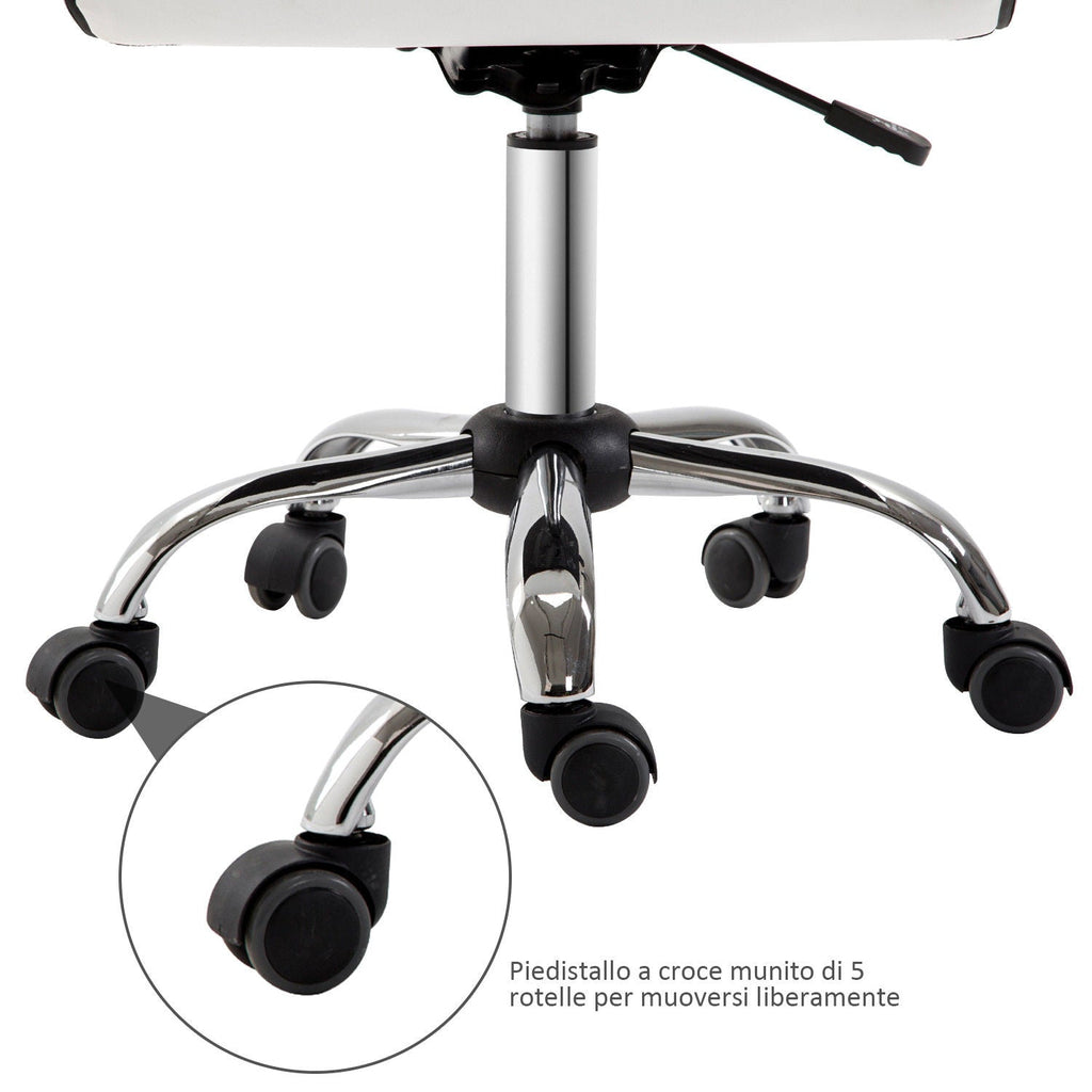 Easycomfort Sedia da Ufficio Ergonomica, Sedia Girevole Altezza Regolabile in Pelle Sintetica 46 × 51 × 80-92cm
