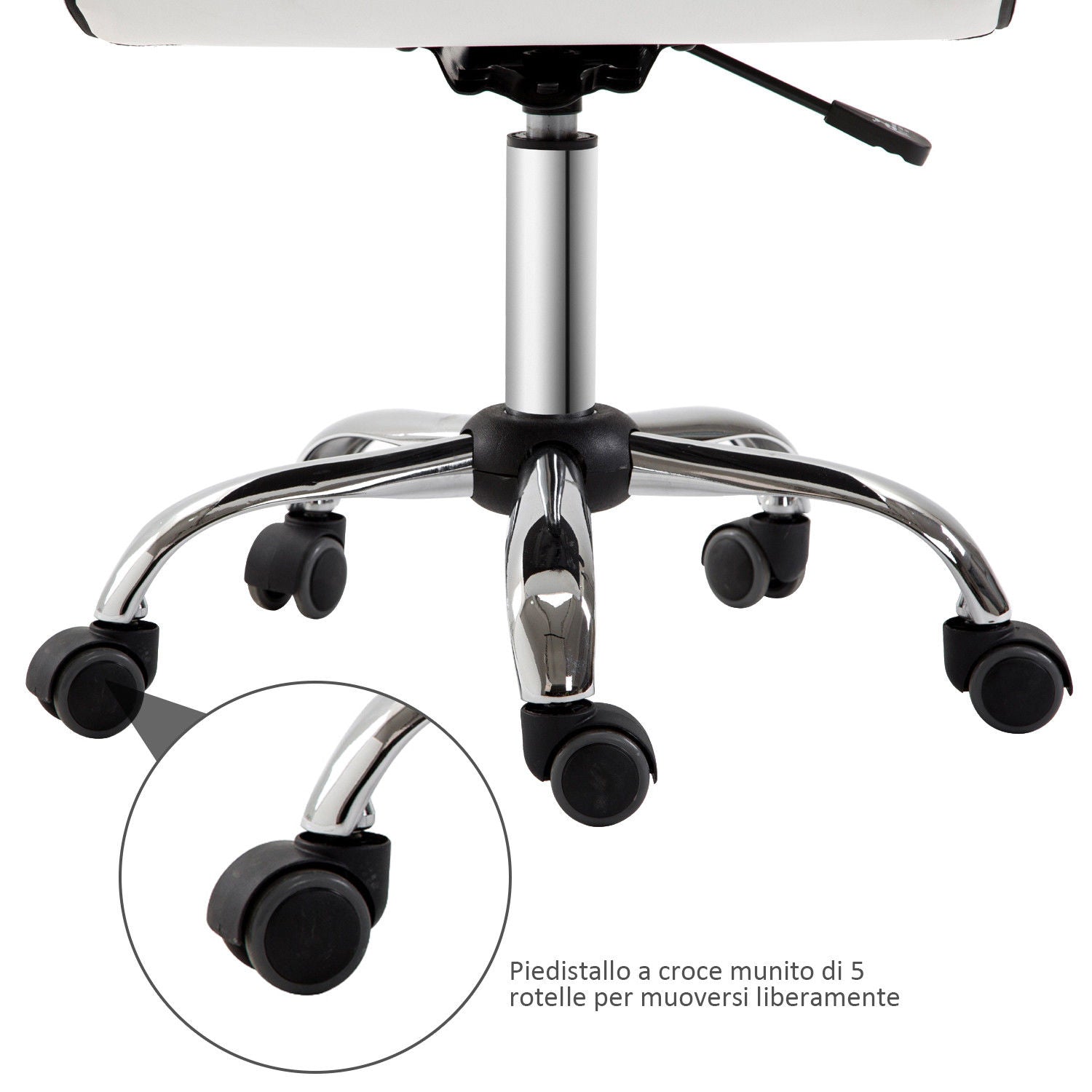 Easycomfort Sedia da Ufficio Ergonomica, Sedia Girevole Altezza Regolabile in Pelle Sintetica 46 × 51 × 80-92cm