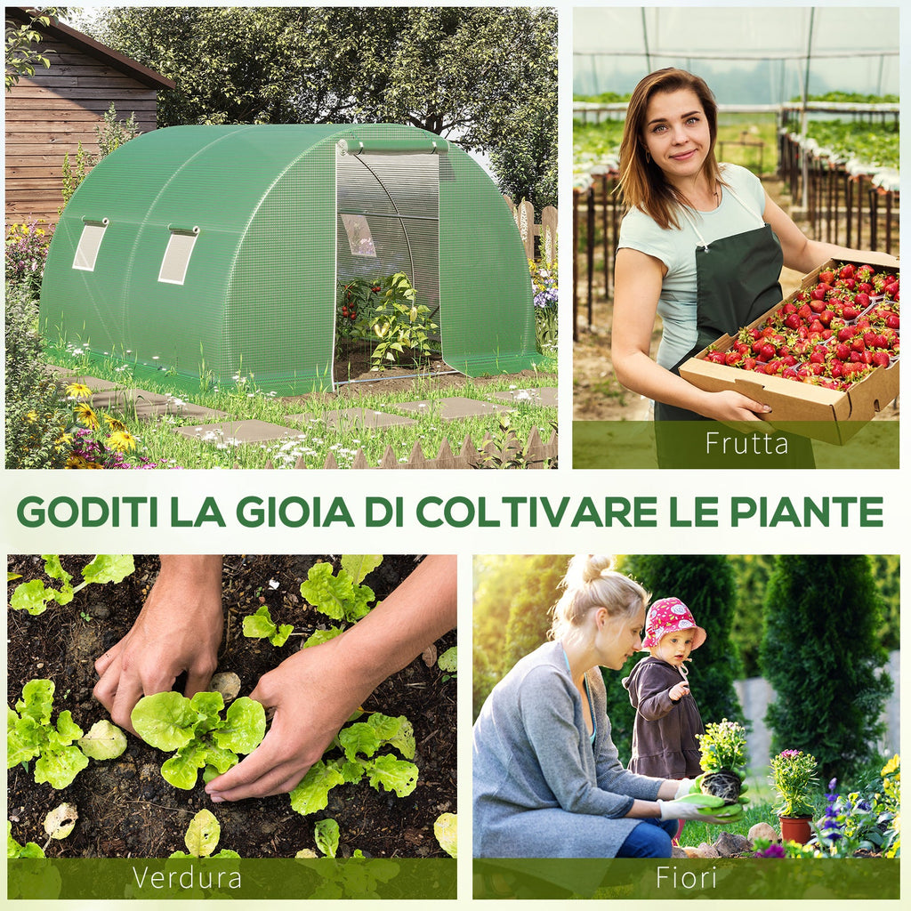 EasyComfort Tunnelkas 3x3x2 m met PE-doek en 4 ramen