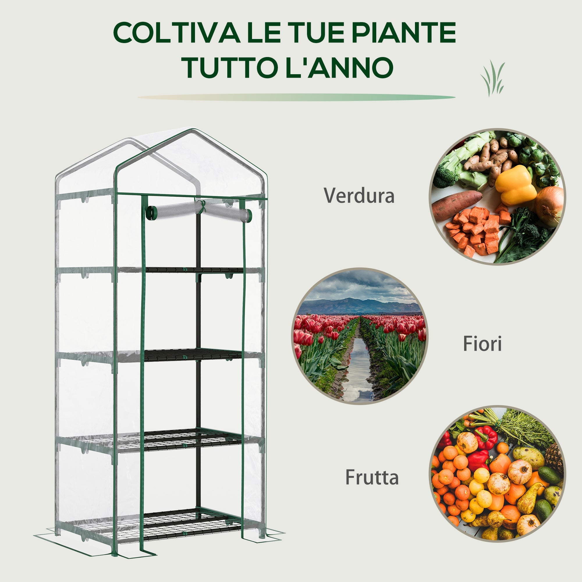 EasyComfort Compatta balkonkas - 4 planken, 70x50x160 cm