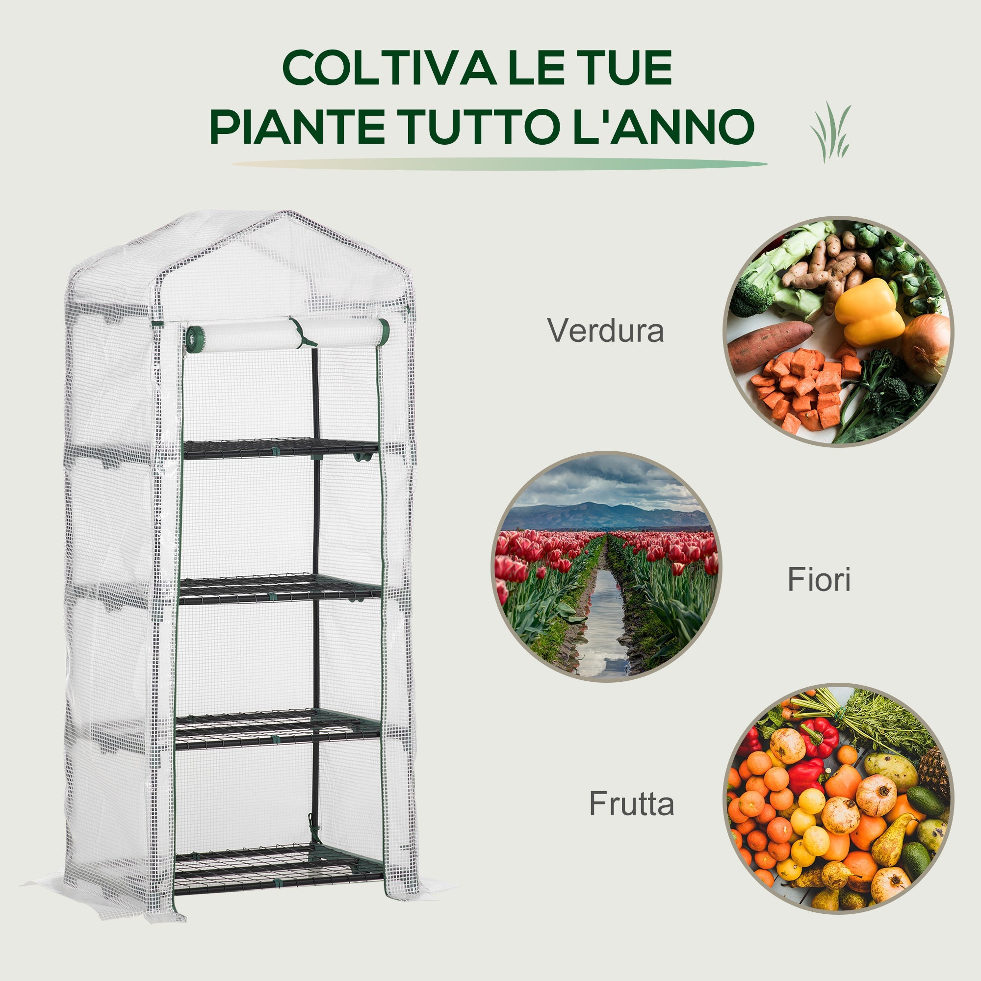 EASYCOMFORT verticale tuinkas met 4 niveaus, 70x50x160 cm