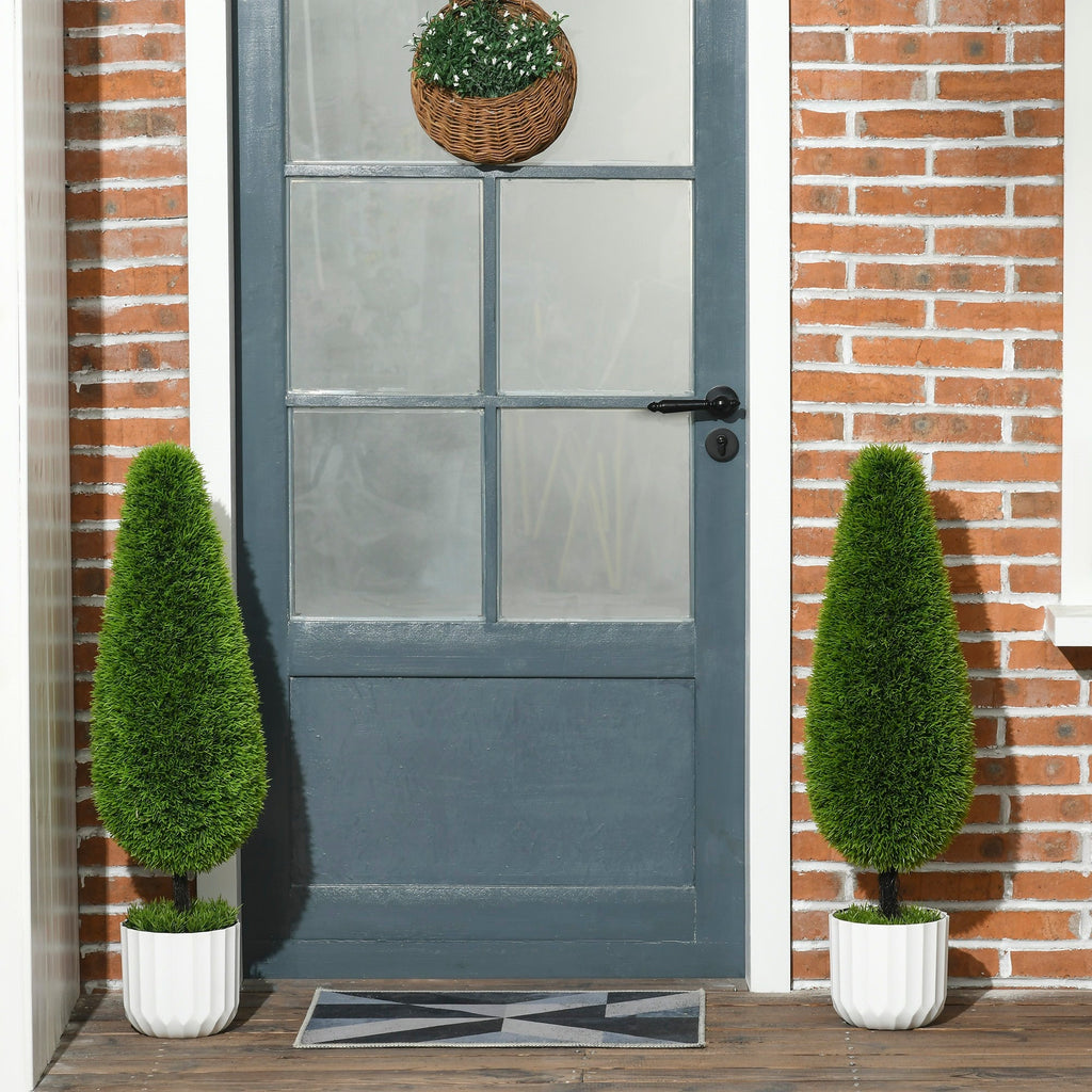 EasyComfort Set 2 cipressen kunstplanten met pot Ø12 x 16A cm