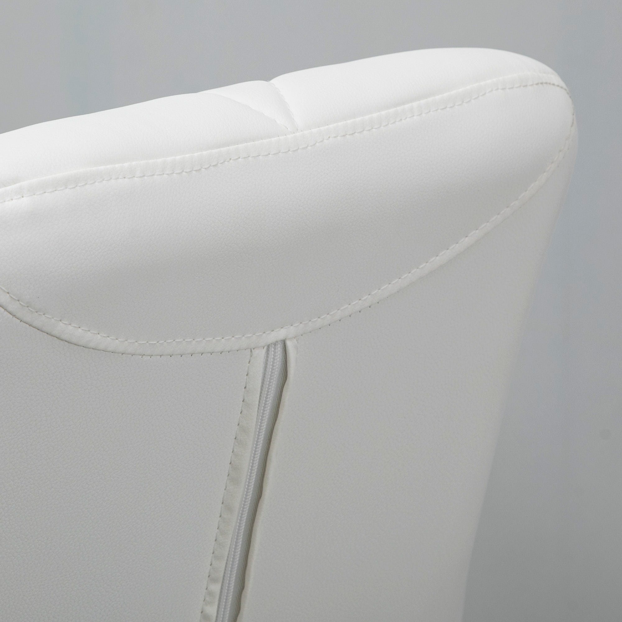 EasyComfort Set 2 Sgabelli Alti da Bar Moderno Girevoli with Altezza Regolabile, Sedia with Rivestimento Similpelle e Base Rotonda, white