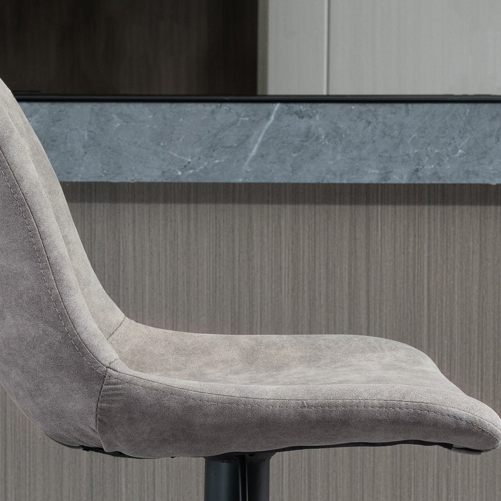 EasyComfort set van 2 barkrukken met rugleuning, hoogteverstelbaar, grijs