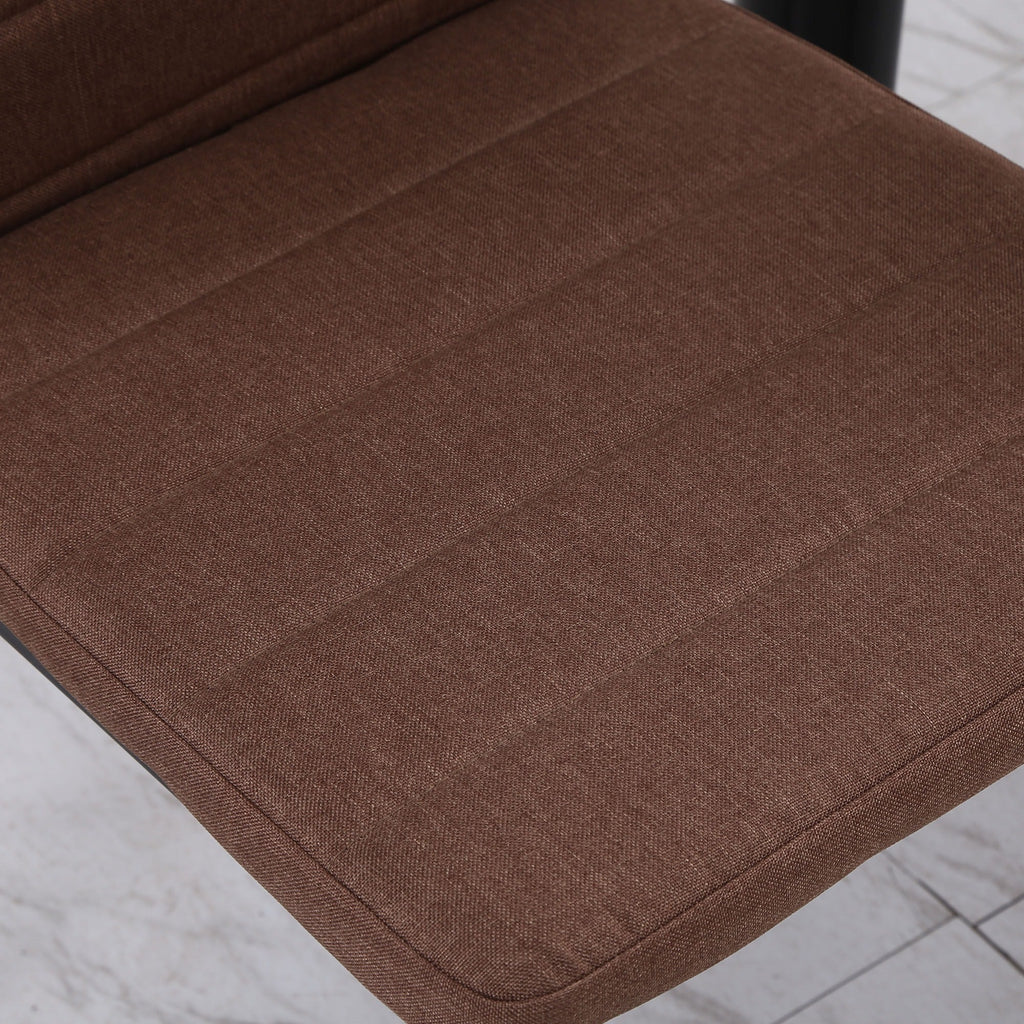Easycomfort Set 4 Sedie Imbottite per Soggiorno o Sala da Pranzo, Sedie da Cucina Moderne, in Metallo e Tessuto Cachi
