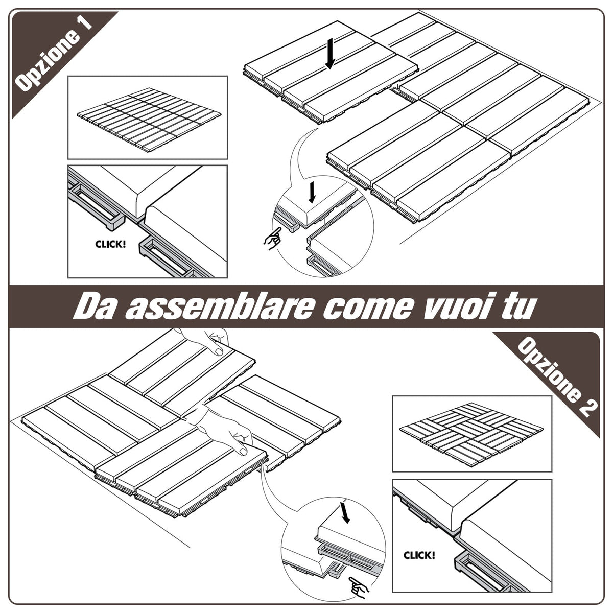 EasyComfort Set van 9 kliktegels Buitentegels 30 x 30 x 2cm — 0.81 m2