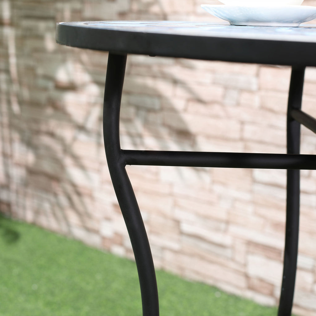 EasyComfort 3-delige tuinset – bijzettafel + 2 opvouwbare stoelen, blauw