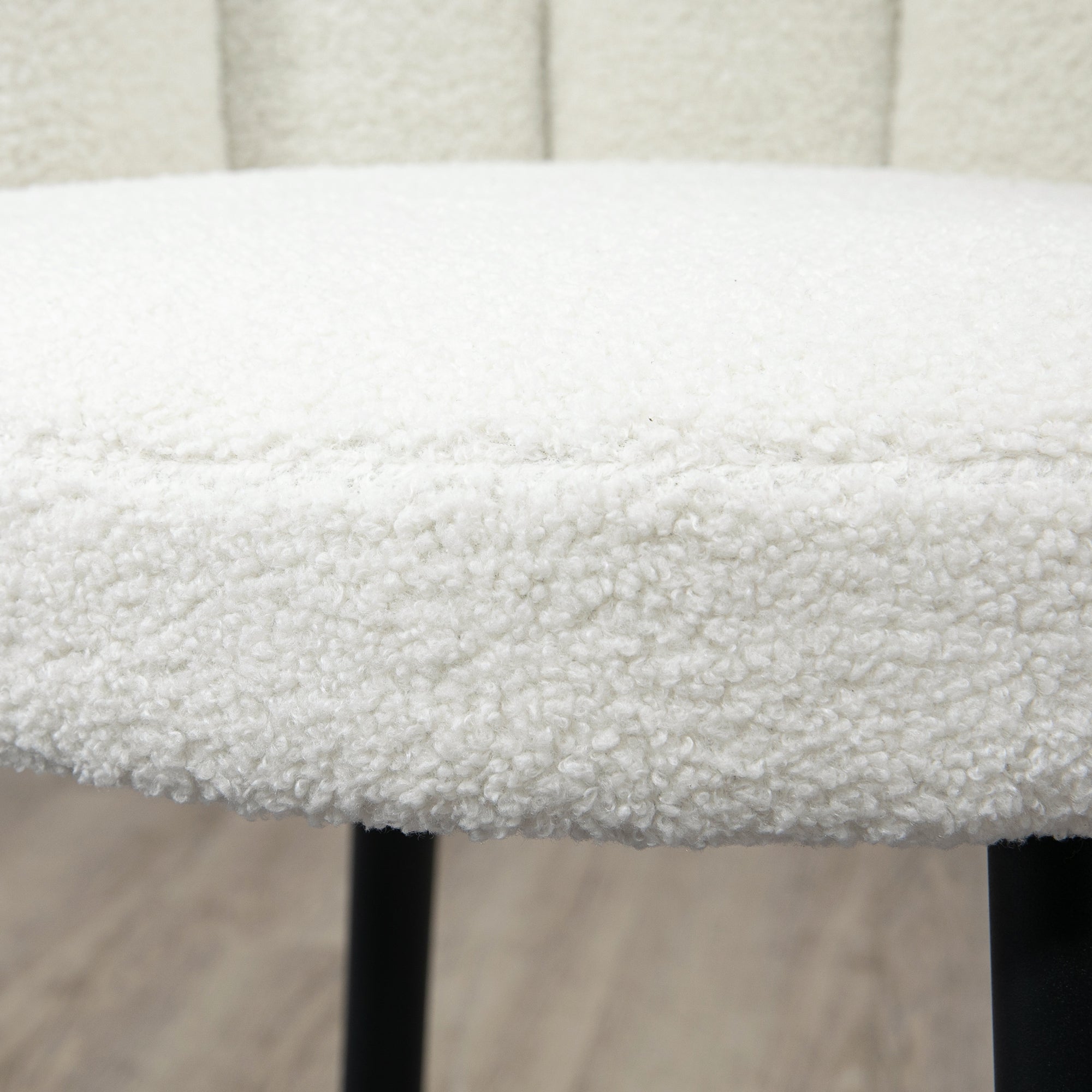 EasyComfort Set 2 Sgabelli Alti imbottiti with Poggiapiedi Regolabile Moderno da Cucina Pz in Poliestere, Acciaio e Gommapiuma, white crema