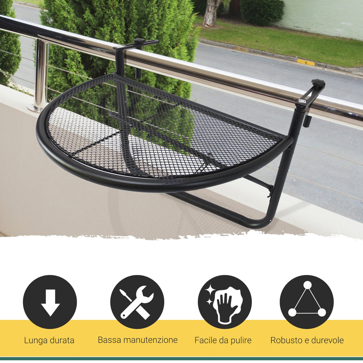 EASYCOMFORT Balkontafeltje, verstelbaar 60x45x50 (cm)