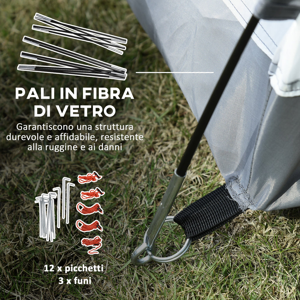 Easycomfort Tenda da Campeggio in Poliestere e Tessuto Oxford con Gancio Interno e Finestre a Rete, 265x140x95 cm