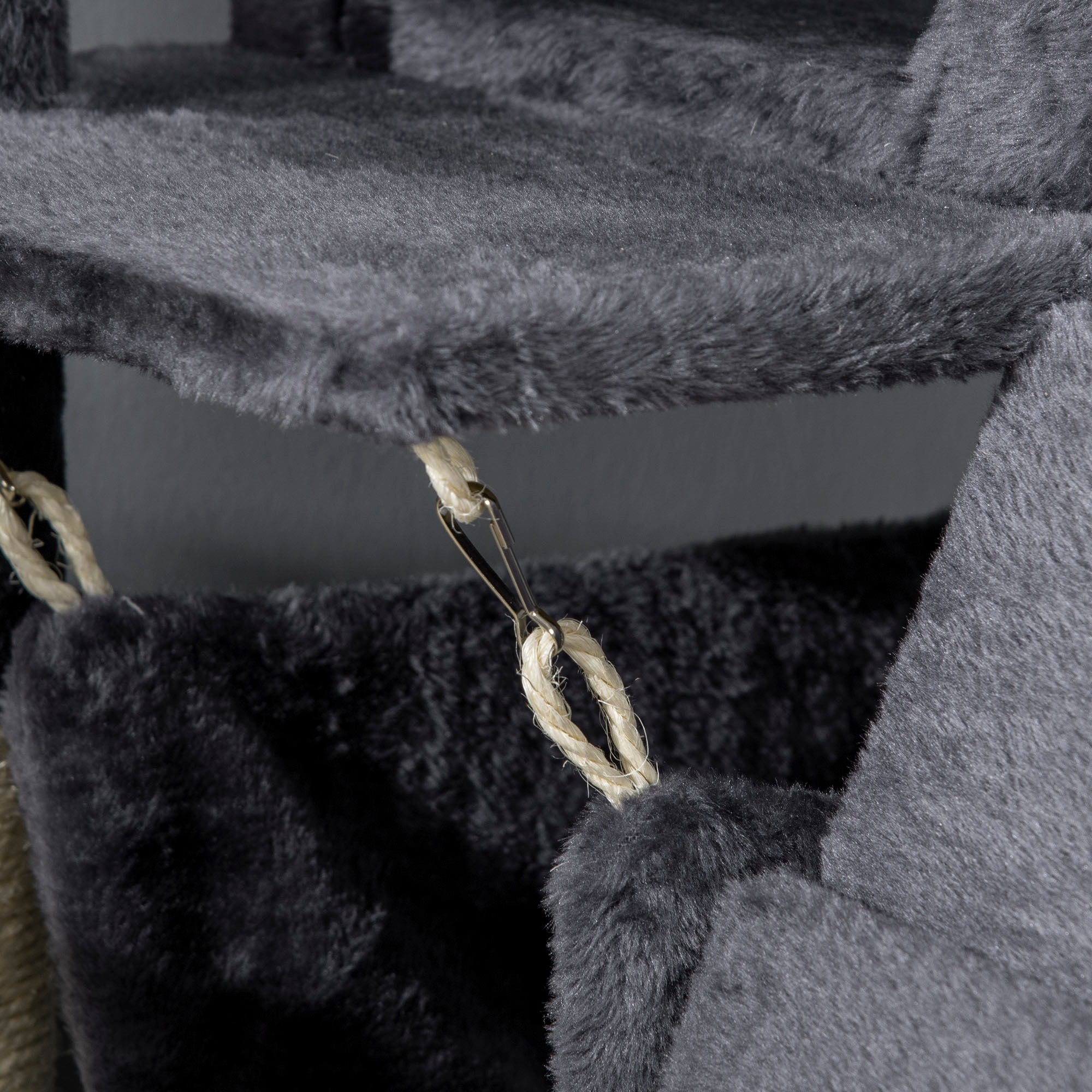EASYCOMFORT Cat Tree with Cat Scratching Post, Cat House, Hammock, Bed, Tunnel and Ball, 48x48 x125 cm, Dark Gray