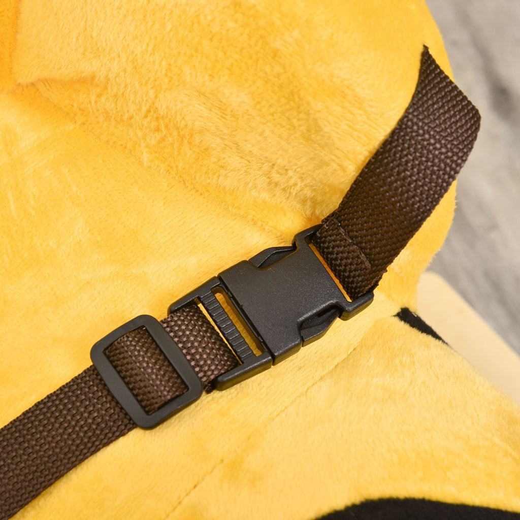 Easycomfort Animale a Dondolo per Bambini a forma di Ape in Legno di Pioppo with Musica, 60x33x45 cm, Giallo e black