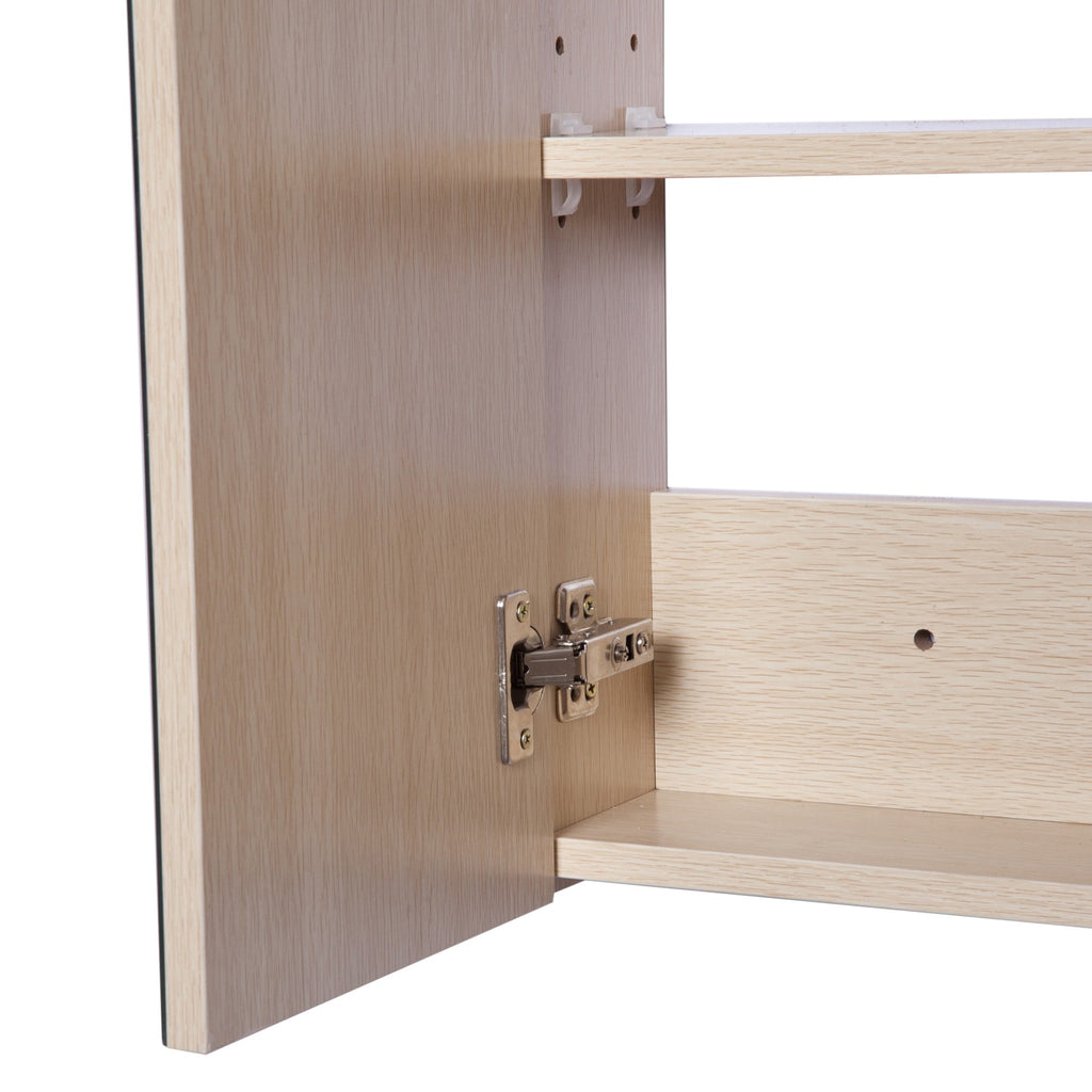 Easycomfort Armadietto Pensile da Bagno wall-mounted with Specchio a 3 Ante e Ripiani Regolabili in Legno 90x60x13.5cm