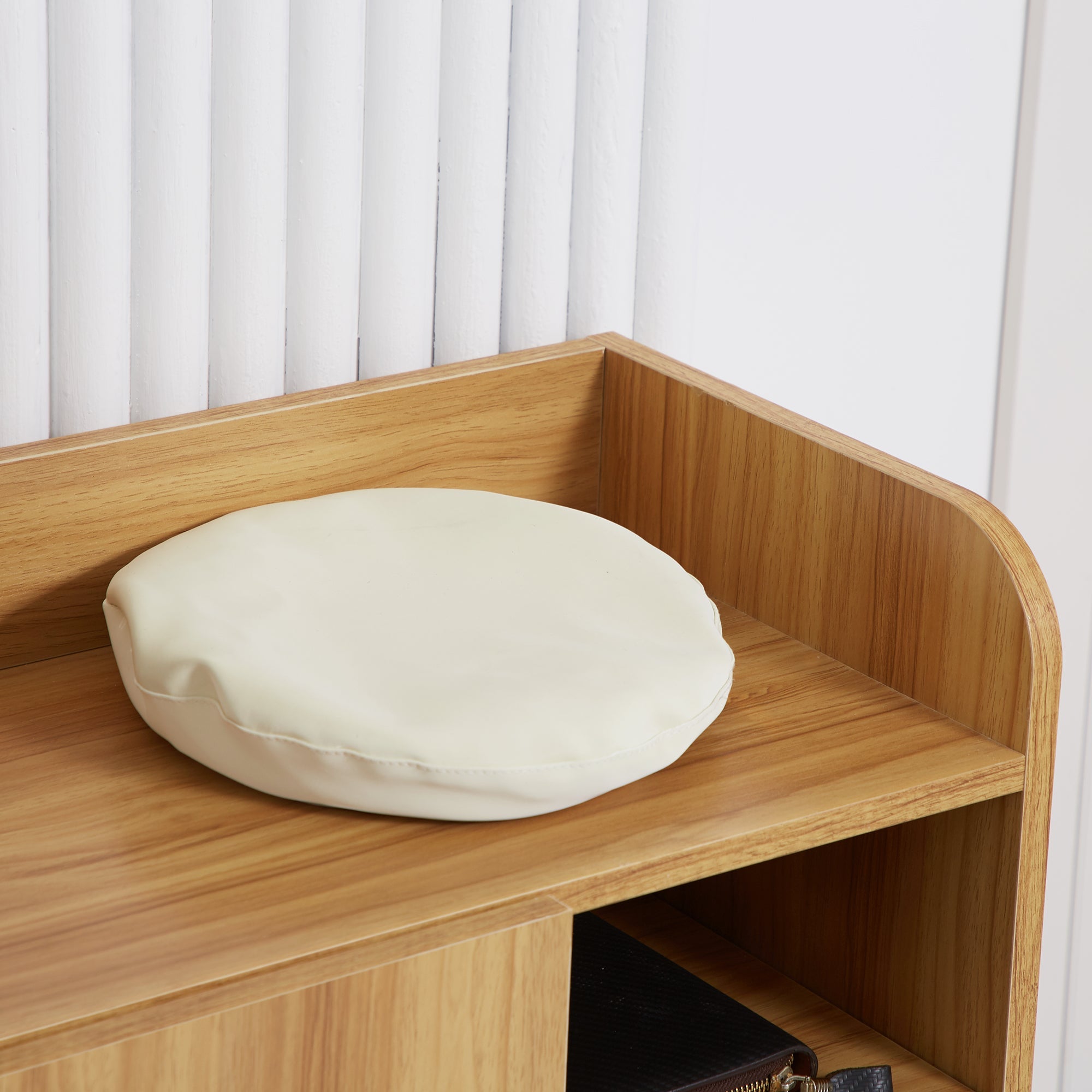 Easycomfort Armadio Scarpiera Salvaspazio e Moderno in Legno per 12 Paia with 4 Ripiani Aperti, 83x30x90 cm, Marrone Chiaro