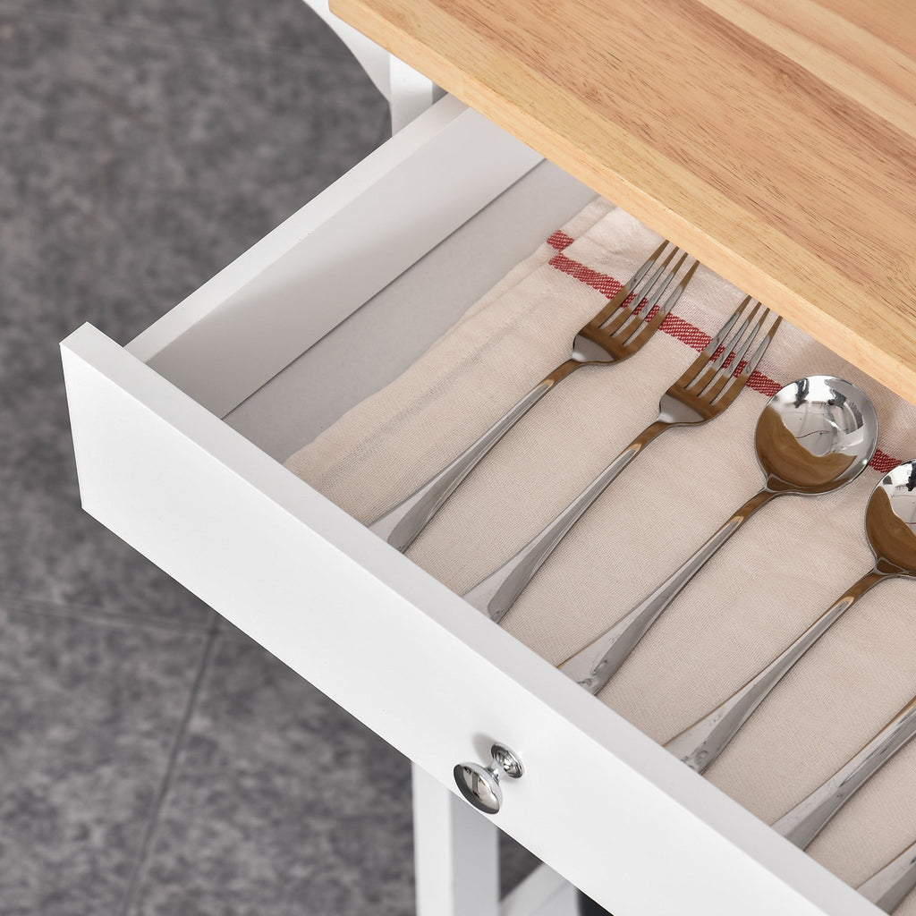 Easycomfort Carrello da Cucina Salvaspazio in Legno MDF white: 1 Cassetto, 1 Armadietto, 3 Mensole e 4 Ruote, 66x39.5x86.5cm
