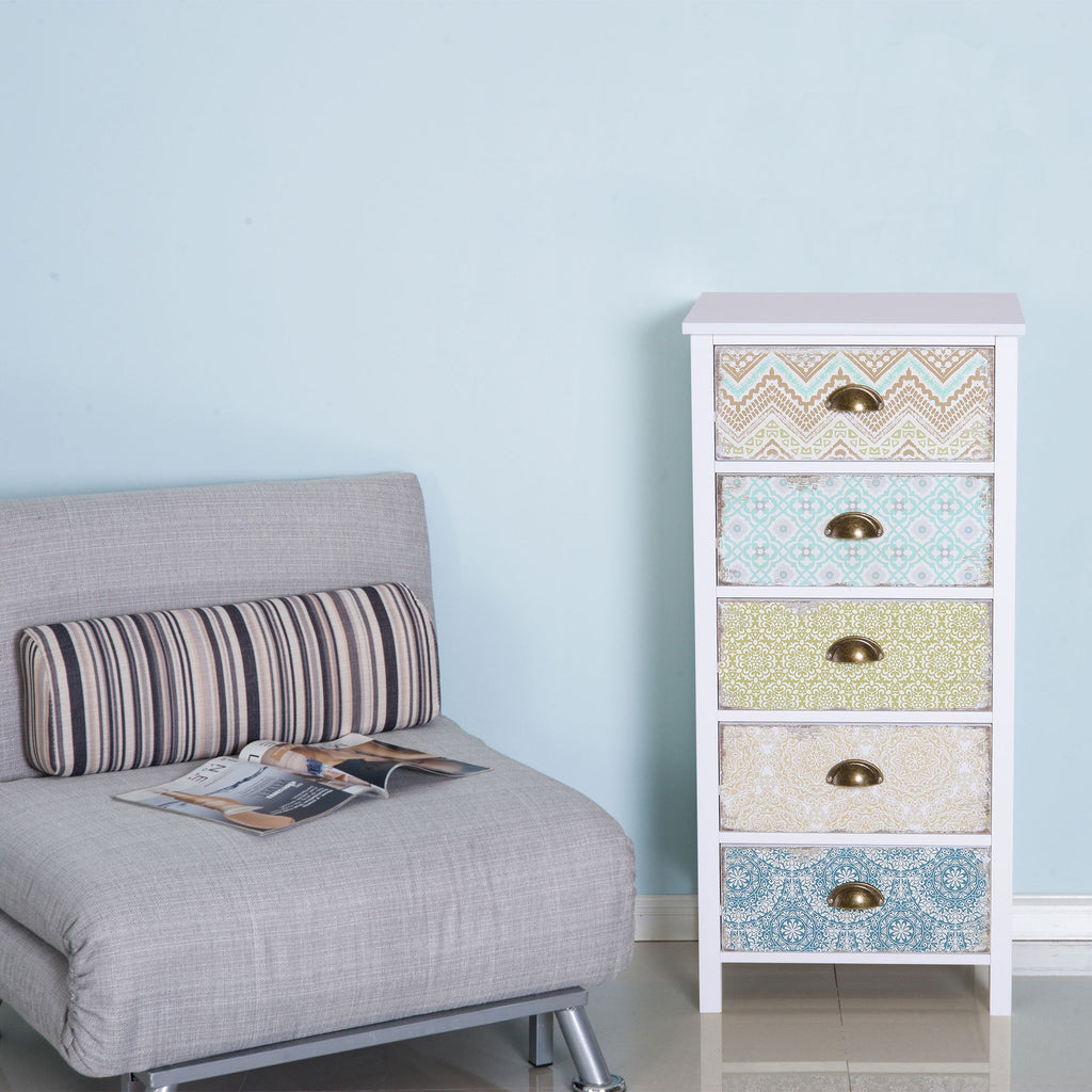EasyComfort Vintage ladekast - 5 lades, 46×34×97.5 cm