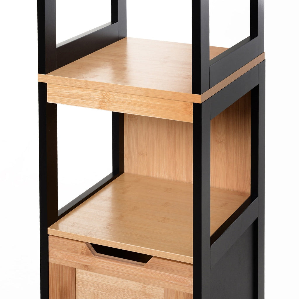 EasyComfort Kolomkast badkamer 2 lades 3 open vakken 30x30x144.3 cm