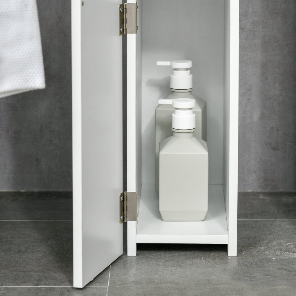 Easycomfort Colonna Bagno with 2 Ripiani e 2 Armadietti, Mobile Alto Salvaspazio 15.2x29.8x118 cm, white