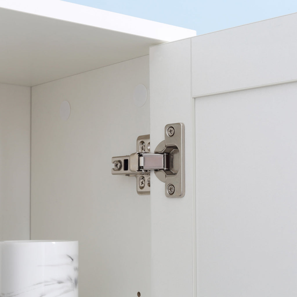 Easycomfort Colonna Bagno Salvaspazio in Legno with Specchio e Apertura a Pressione, 30x28x170cm, white