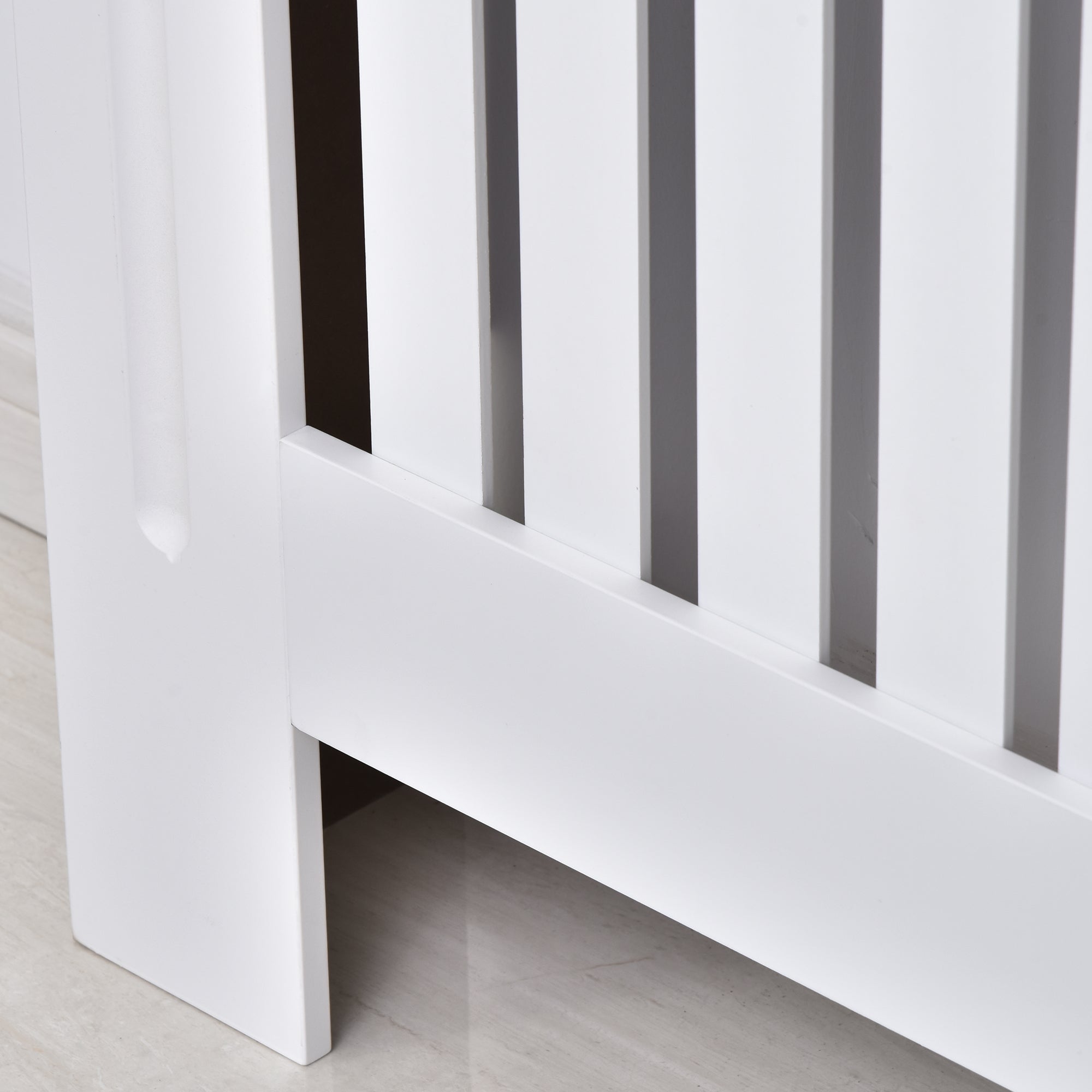 EasyComfort Copritermosifone a Doghe in MDF per Casa e Ufficio, 112x19x81 cm, white