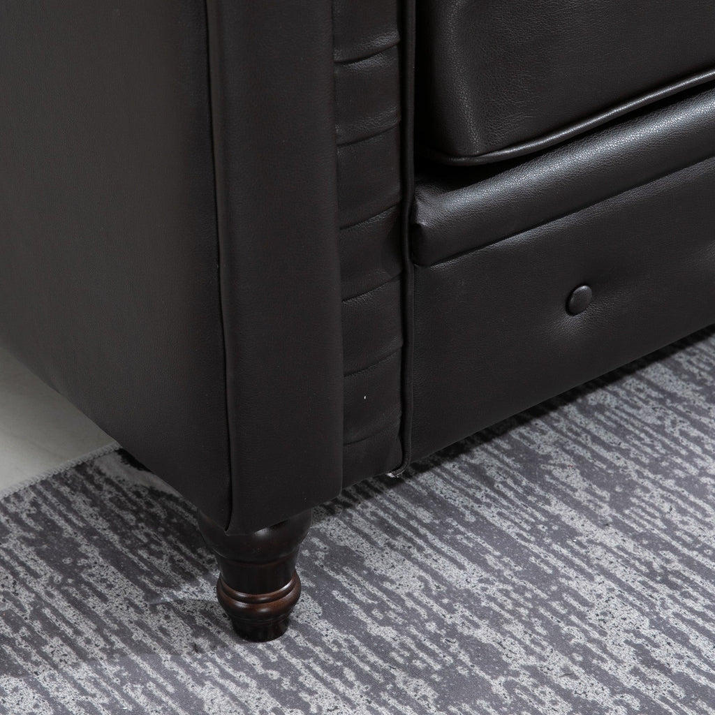 EasyComfort 2-zits Chesterfield-bank PU-leer, 160x84x80 cm