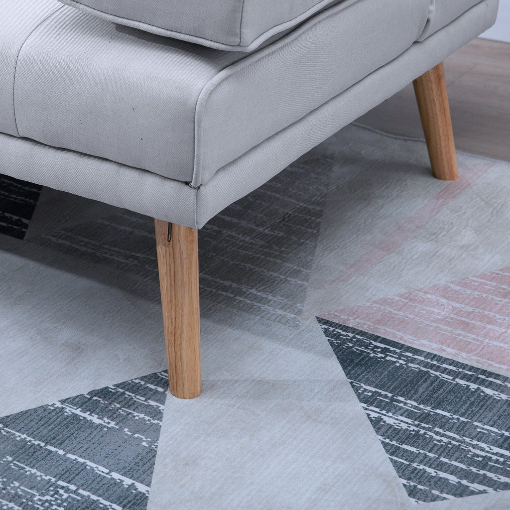 Easycomfort Divano Letto 3 Posti Stile Scandinavo Reclinabile with Tavolino a Ribalta, 181x77x88 cm, Grigio