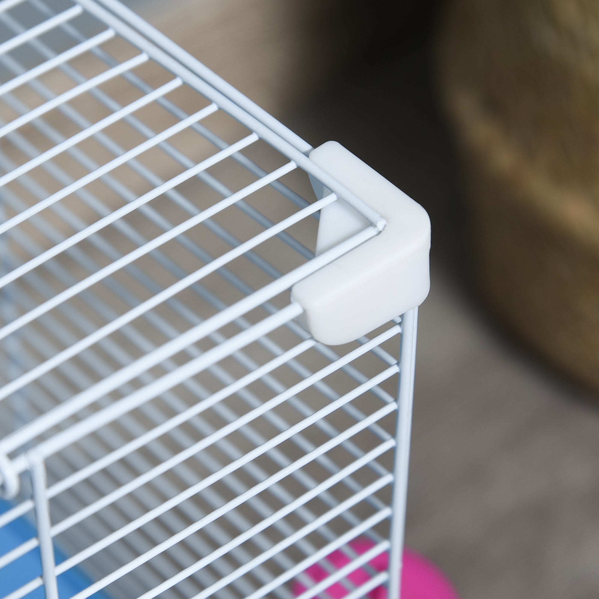 EASYCOMFORT 2-Tier Hamster Cage with Water Tank, Tray, Tube and Hamster Wheel, 46x30x37cm