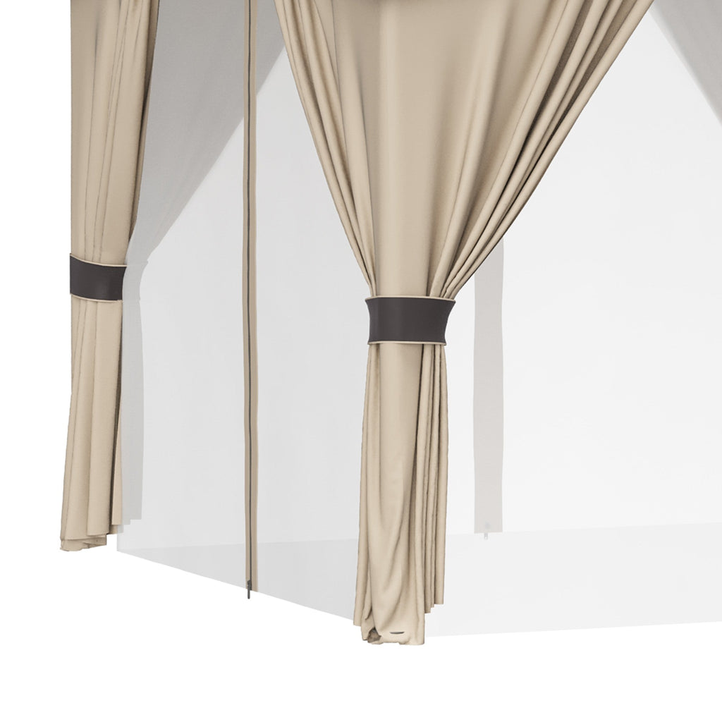 EasyComfort Gazebo 3x3 m met dubbel dak en zijgordijnen