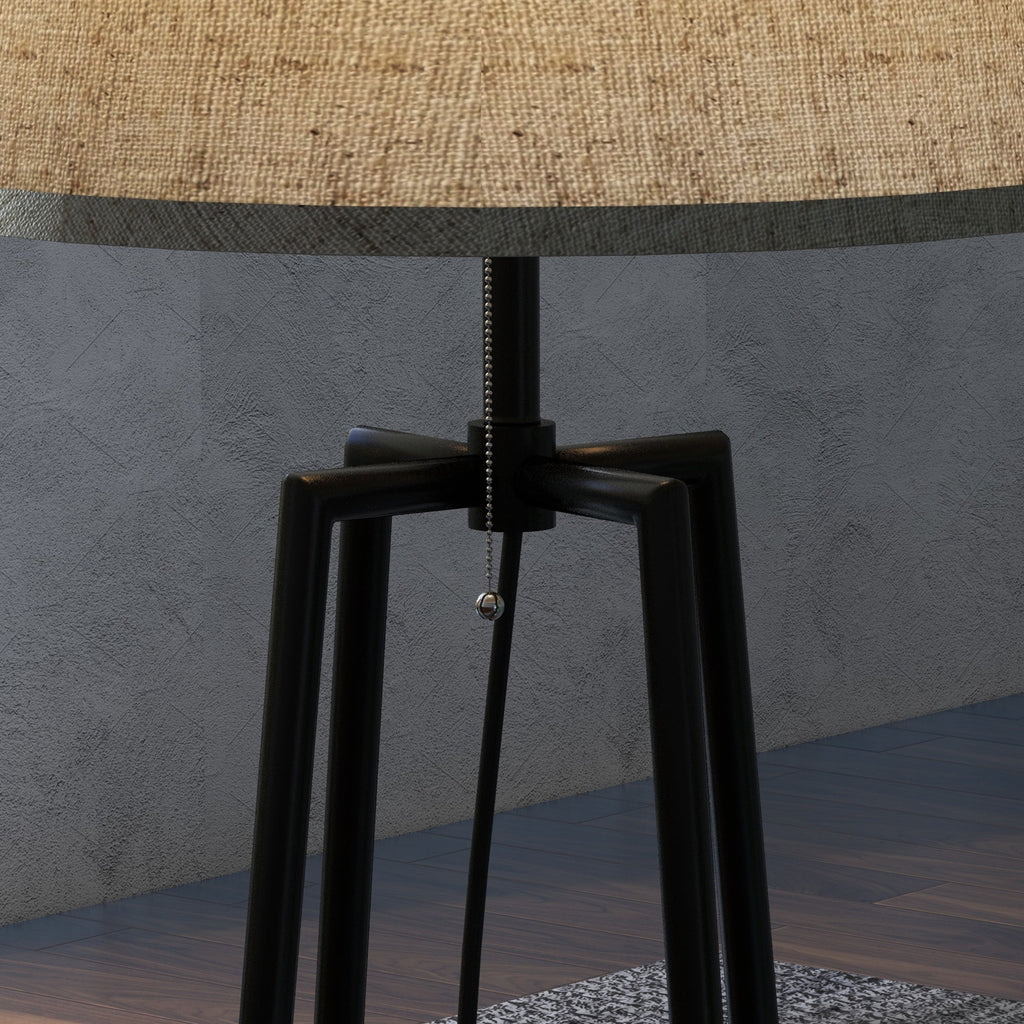 EasyComfort Staande lamp met 2 planken Ø42 x 166A cm zwart/bruin