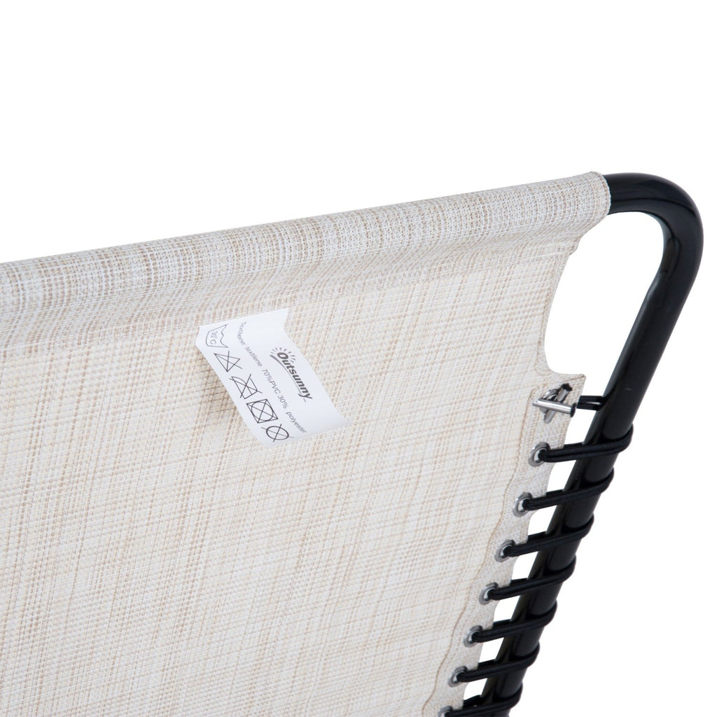 Easycomfort Lettino Prendisole in Acciaio e Tessuto Traspirante with Schienale Reclinabile, 197x58x30 cm