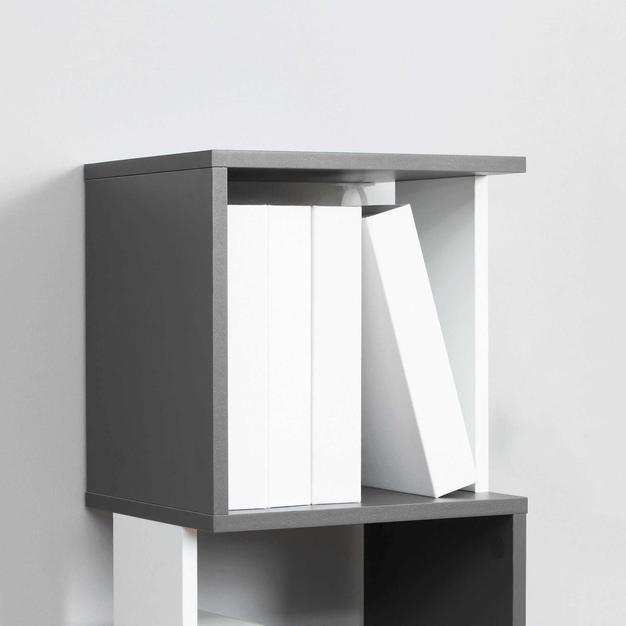 EasyComfort boekenkast met 5 planken 33x28x161 cm – donkergrijs/crèmewit