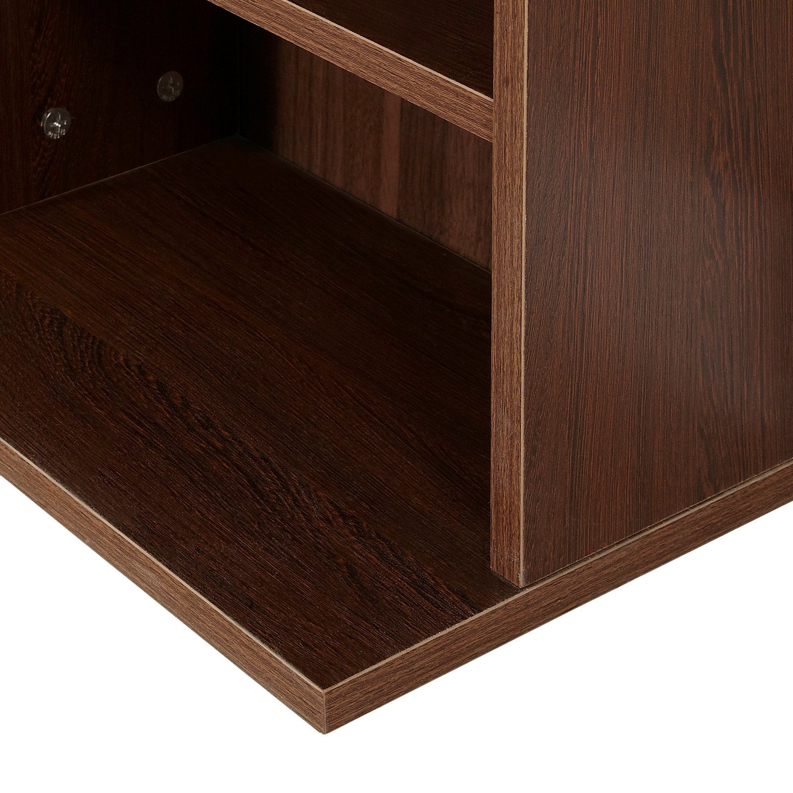 Easycomfort Mobile Libreria wall-mounted porta CD with 36 Ripiani ad Altezza Regolabile, Libreria in Legno Composito, 195x102x23.5 cm, Marrone