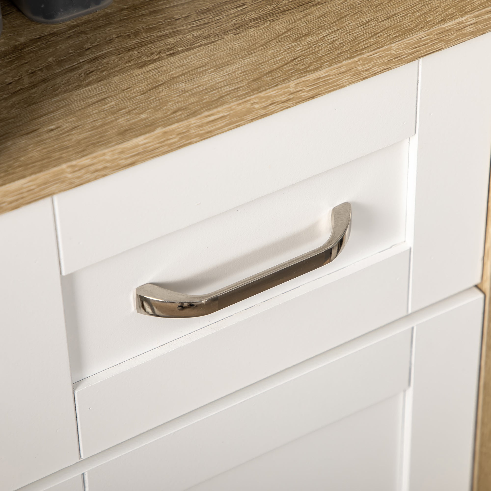 Easycomfort Mobile Bagno Alto in Truciolato with un Cassetto, 2 Armadietti e 2 Ripiani Aperti Regolabili, 37x30x184 cm