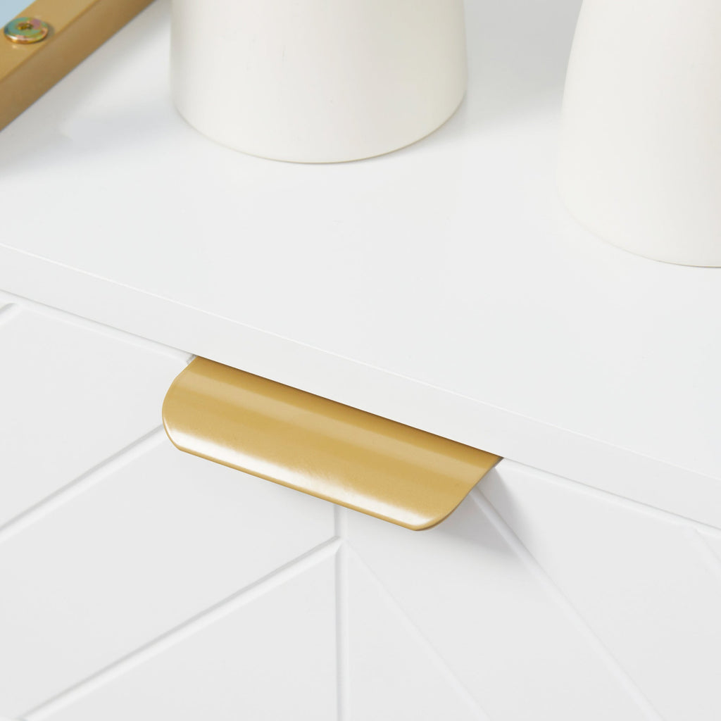 Easycomfort Mobile Colonna Bagno with Cassetto, Armadietto e Ripiano in Legno e Metallo, 30x30x105cm, white