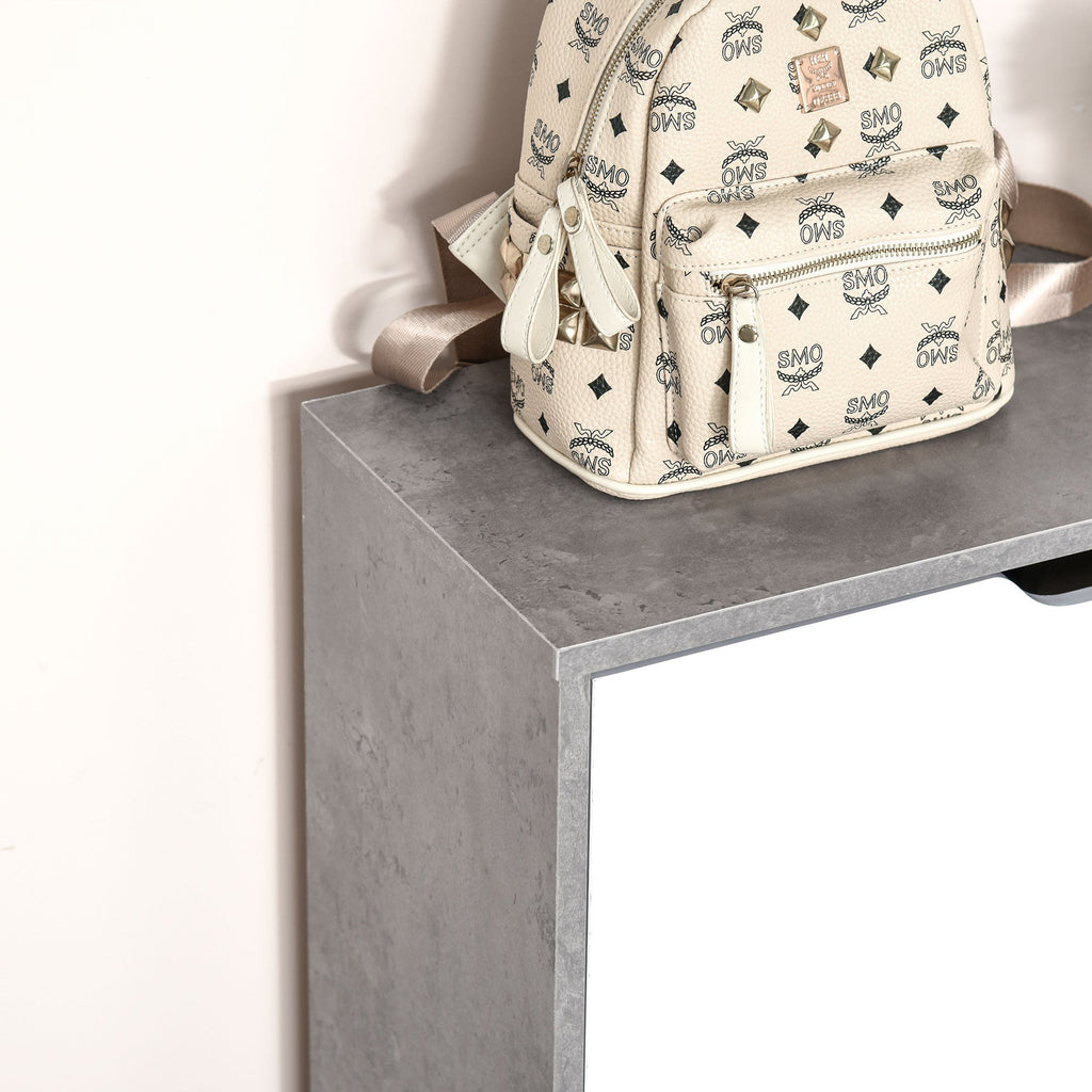 Easycomfort Mobile Portascarpe, Scarpiera Salvaspazio Bassa a 2 Ante per 8 Paia di Scarpe, Arredamento Moderno, Grigio e white, 62.5x26x81cm
