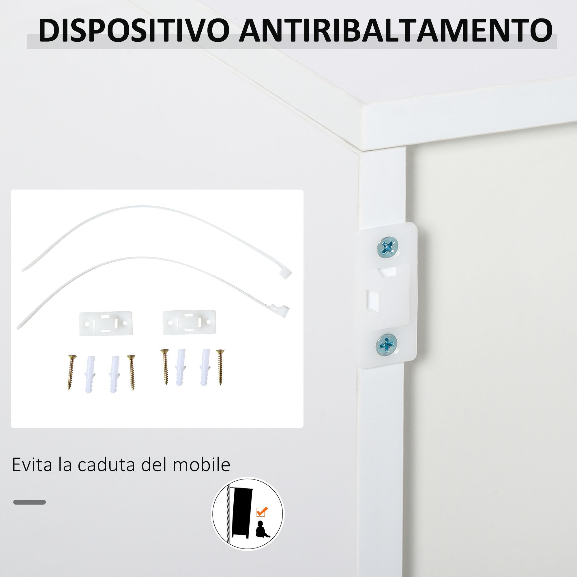EasyComfort Mobiletto 2 Cassetti e 2 Ante kast 79x36x74 cm