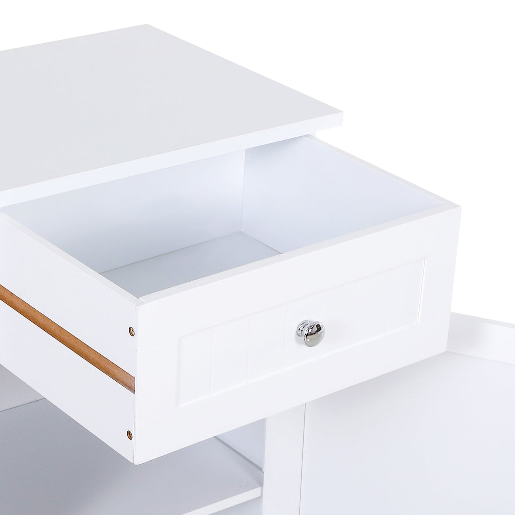 Easycomfort Mobiletto Armadietto 2 Cassetti Design Anti-Ribaltamento da Bagno in MDF 43 x 34 x 77cm white