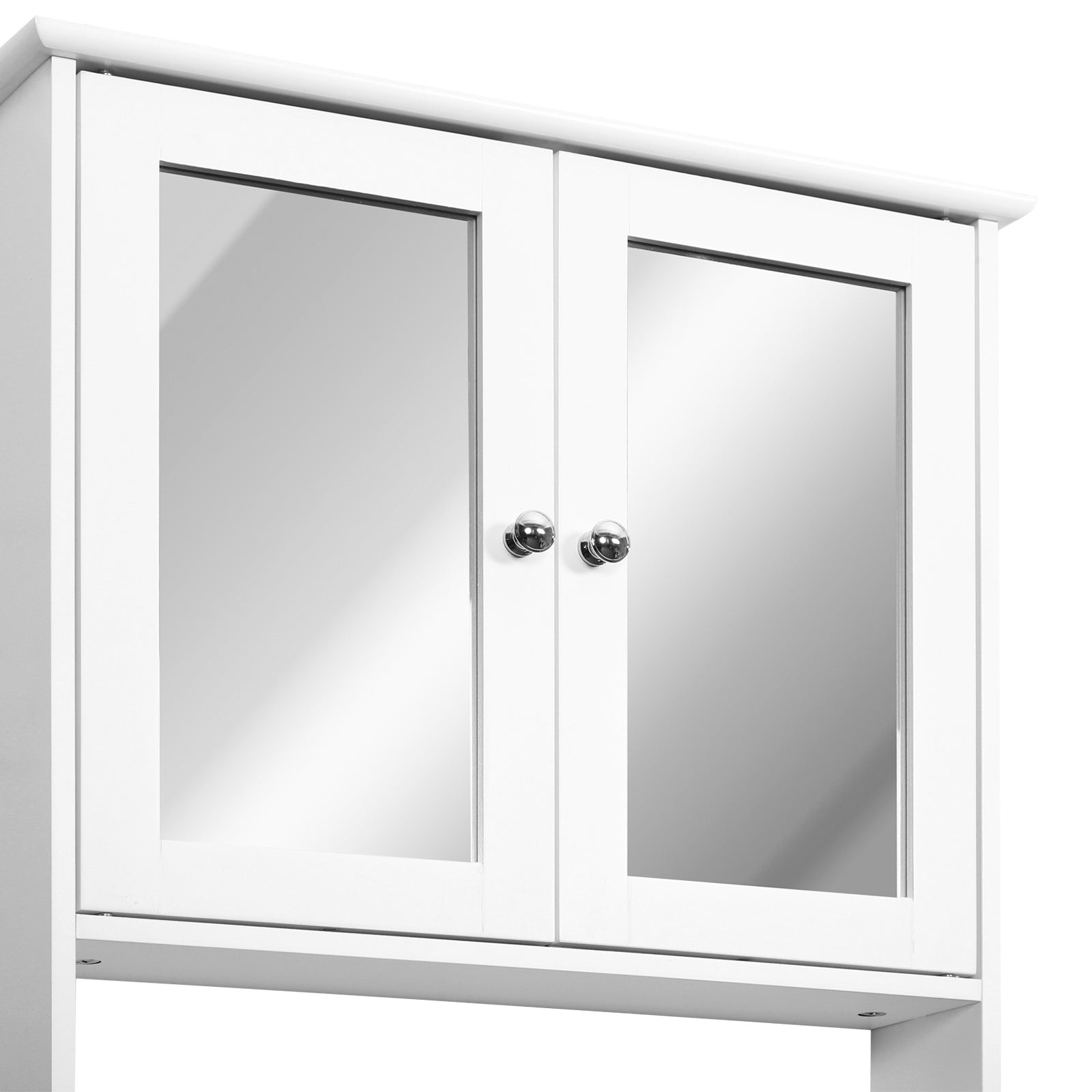 Easycomfort Mobiletto Armadietto a Muro with Specchio da Bagno Cucina in MDF 56 x 13 x 58cm white