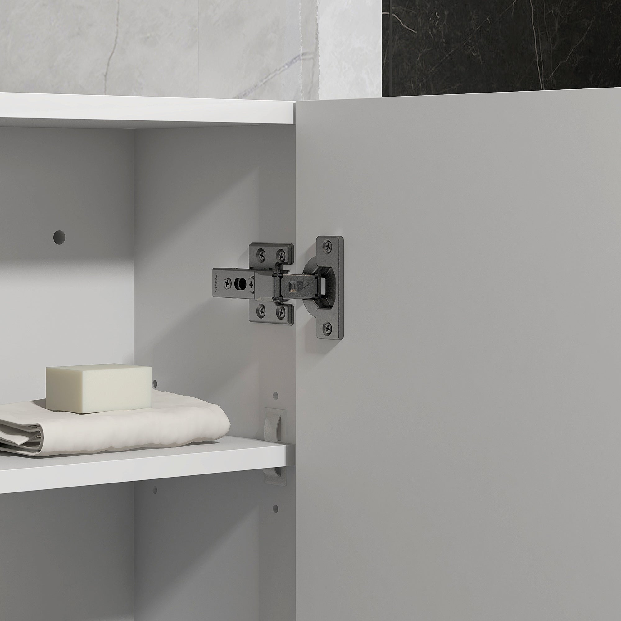 EasyComfort Badkamerwandkast MDF 3 planken 37x22.5x70 cm wit