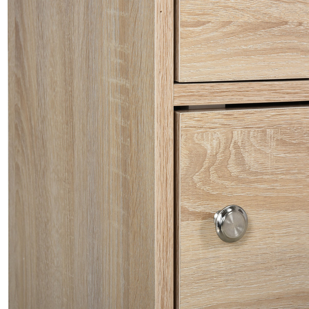 EasyComfort Mobiletto Multiuso with 3 Ripiani in Legno e 3 Ante per Casa o Ufficio 48 x 34 x 100cm