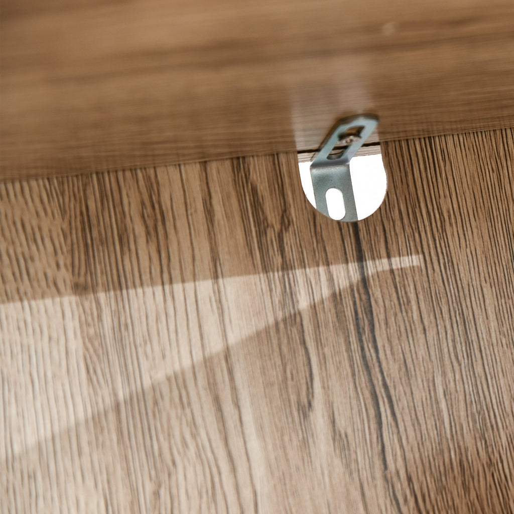 EasyComfort Mobiletto Salvaspazio per Bagno in Legno, Mobile da Bagno with 2 Armadietti e 6 Ripiani, Grigio e Rovere, Design a Torre 30 x 24 x 170cm