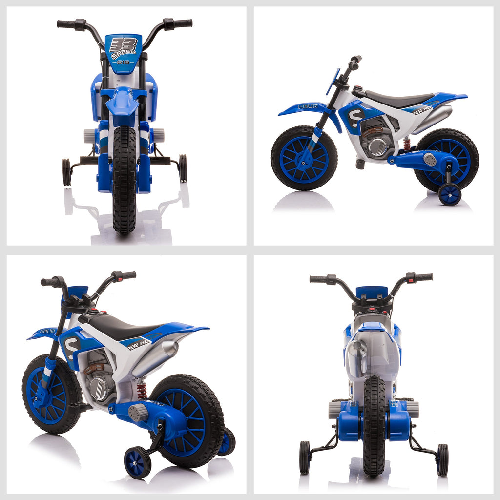 Easycomfort elektrische crossmotor voor kinderen 12V - blauw
