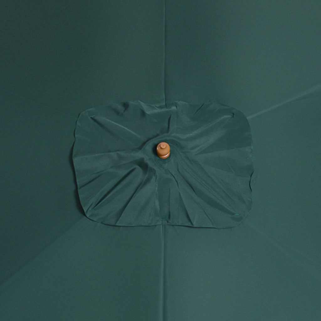 EASYCOMFORT 2x3 m Garden Umbrella in Lacquered Wood and Bamboo with Removable Cover, Dark Green